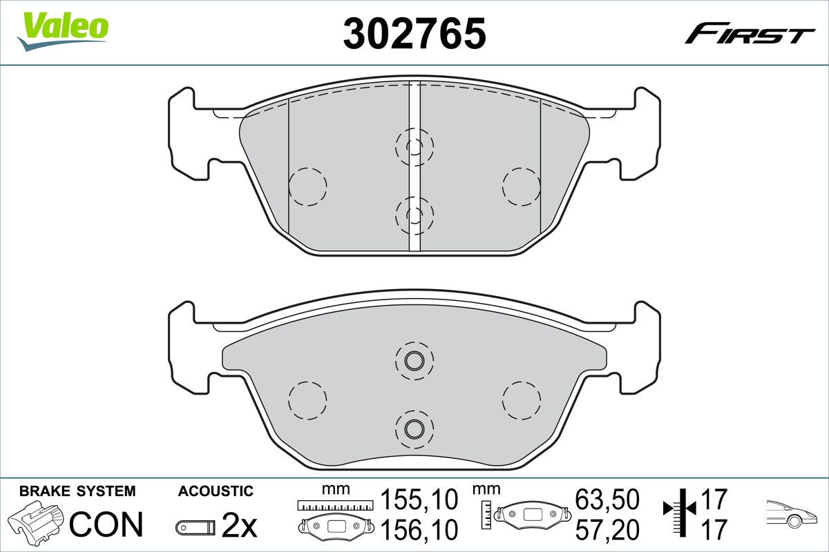 VALEO Fékbetét, mind 302765_VALEO